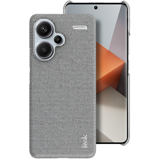 IMAK Ruiyi Series for Xiaomi Redmi Note 13 Pro+ 5G Back Case Cloth Texture PU+PC Cover Protector - Light Grey