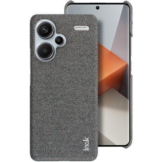 IMAK Ruiyi Series for Xiaomi Redmi Note 13 Pro+ 5G Back Case Cloth Texture PU+PC Cover Protector - Dark Grey