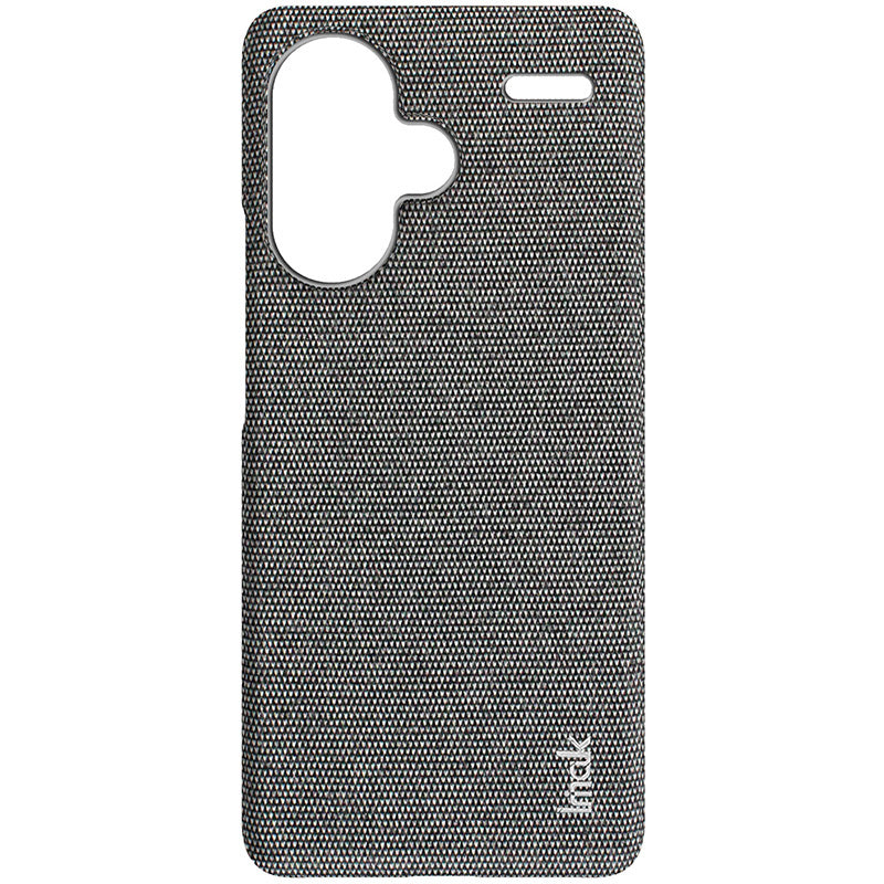 IMAK Ruiyi Series for Xiaomi Redmi Note 13 Pro+ 5G Back Case Cloth Texture PU+PC Cover Protector - Dark Grey