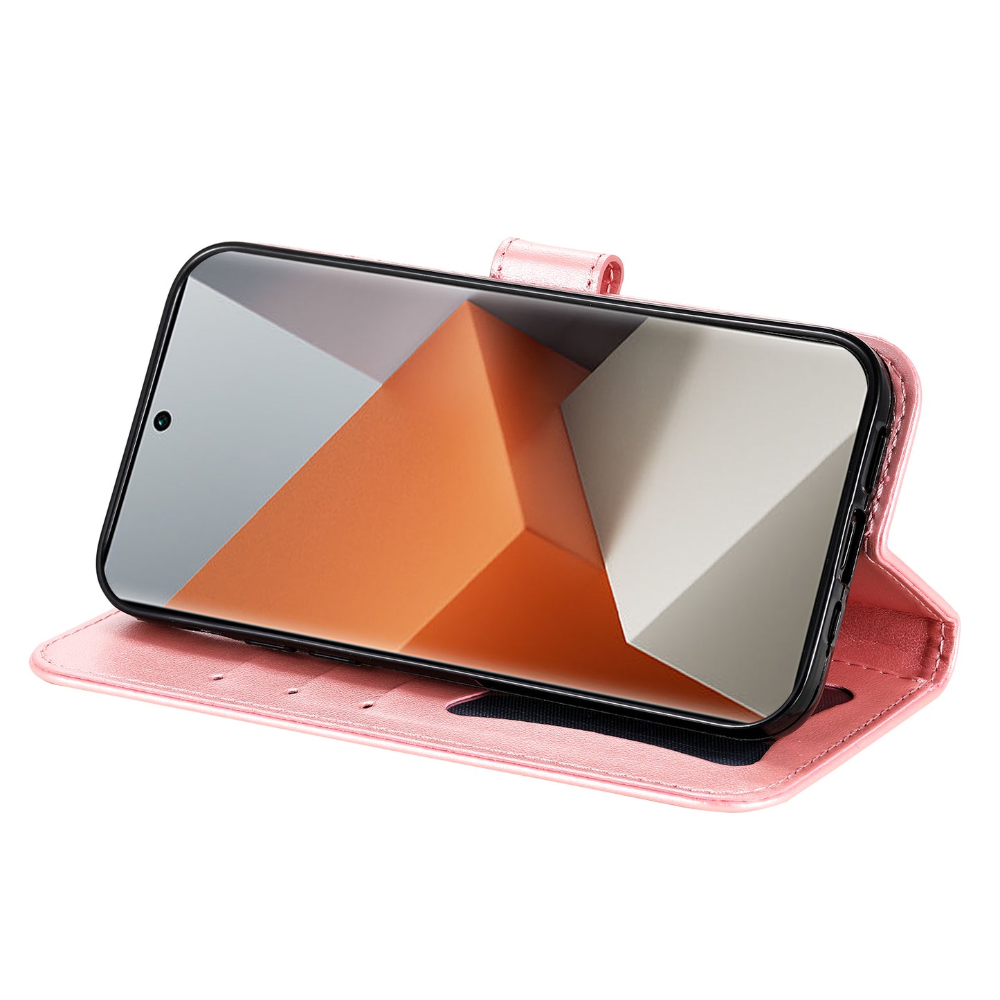 For Xiaomi Redmi Note 13 Pro+ 5G Case with Stand Blossoming Flower Leather Wallet Cover - Pink