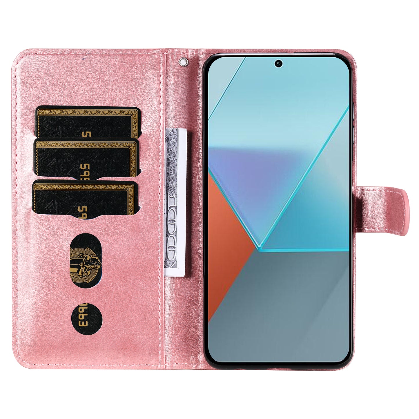 For Xiaomi Redmi Note 13 Pro 5G / Poco X6 5G Case Leather Phone Cover Zipper Wallet Stand - Pink