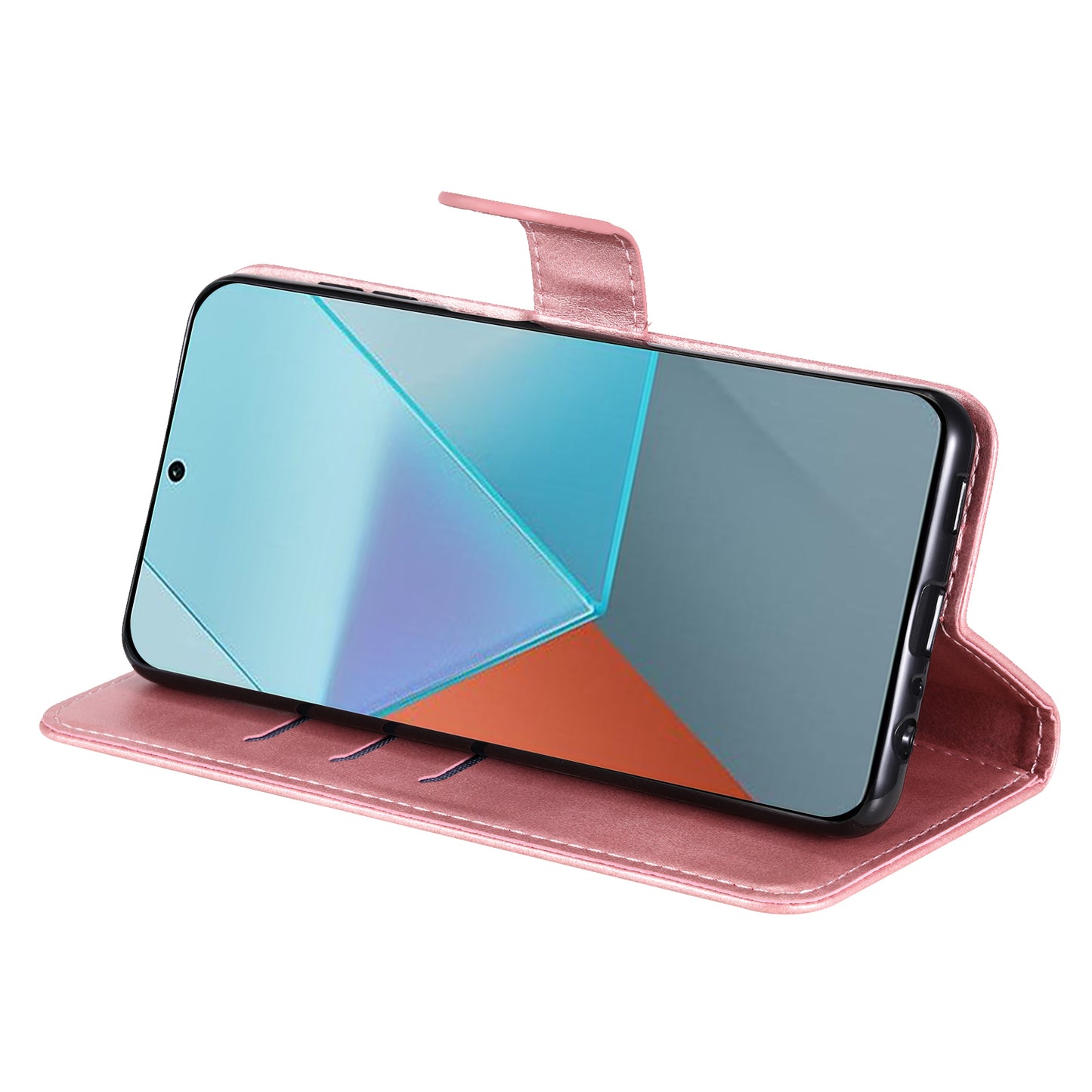 For Xiaomi Redmi Note 13 Pro 5G / Poco X6 5G Case Leather Phone Cover Zipper Wallet Stand - Pink
