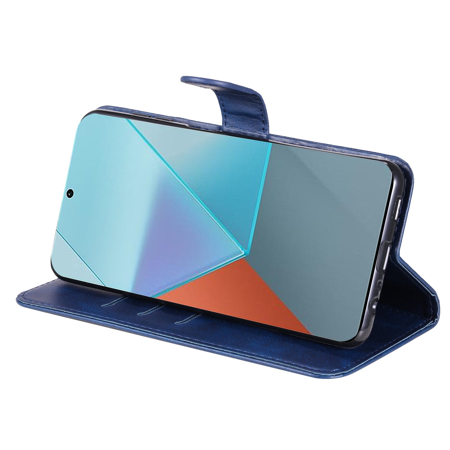 For Xiaomi Redmi Note 13 Pro 5G / Poco X6 5G Case Leather Phone Cover Zipper Wallet Stand - Blue