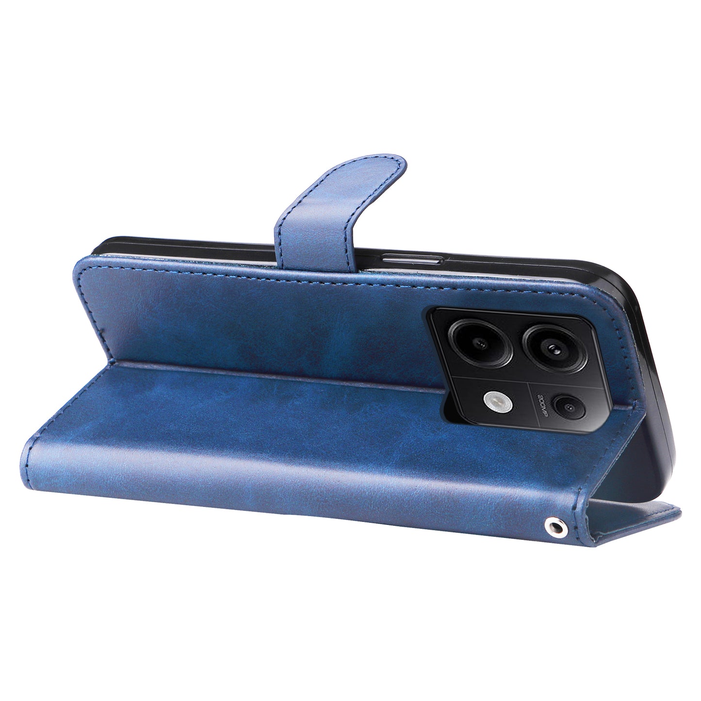For Xiaomi Redmi Note 13 Pro 5G / Poco X6 5G Case Leather Phone Cover Zipper Wallet Stand - Blue