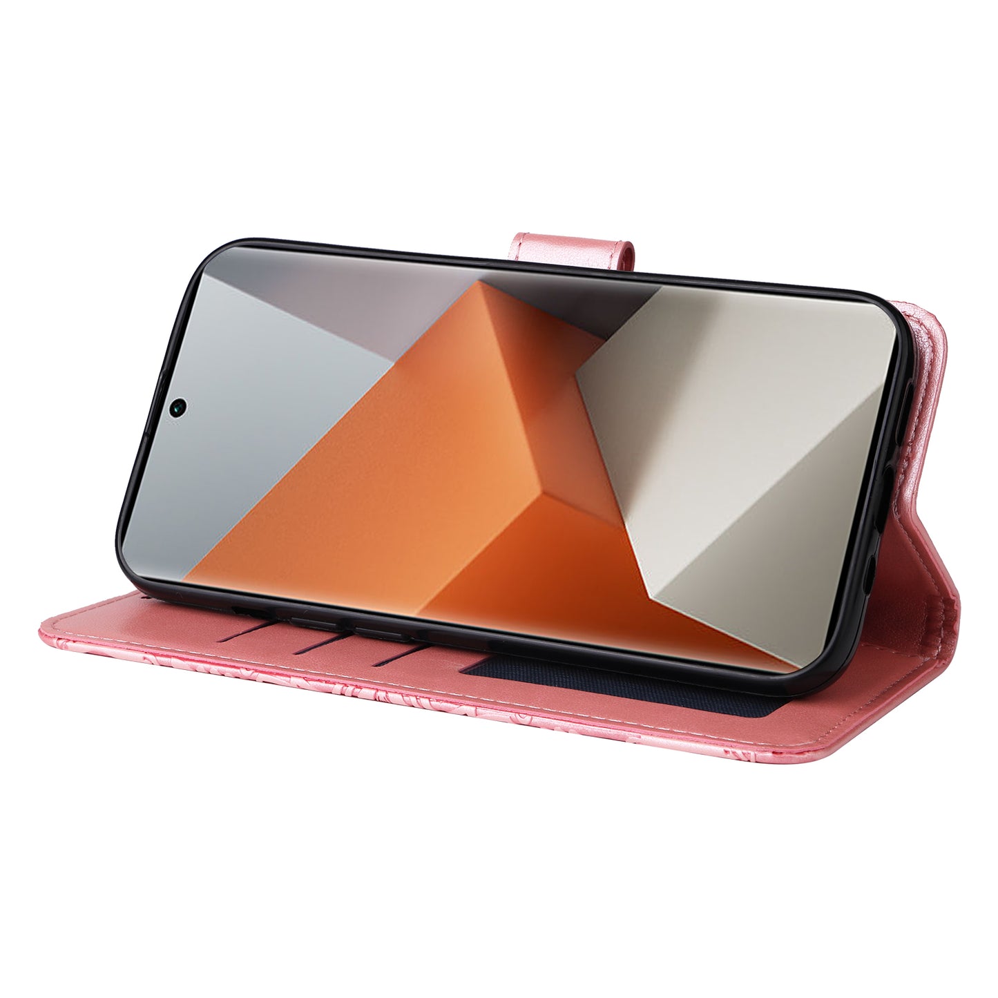 For Xiaomi Redmi Note 13 Pro+ 5G Leather Case Wallet Cover Stand with Strap, Sunflower Pattern - Pink