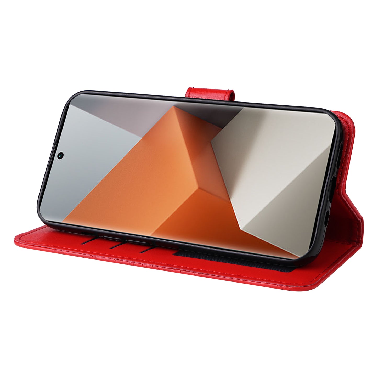 For Xiaomi Redmi Note 13 Pro+ 5G Leather Case Wallet Cover Stand with Strap, Sunflower Pattern - Red