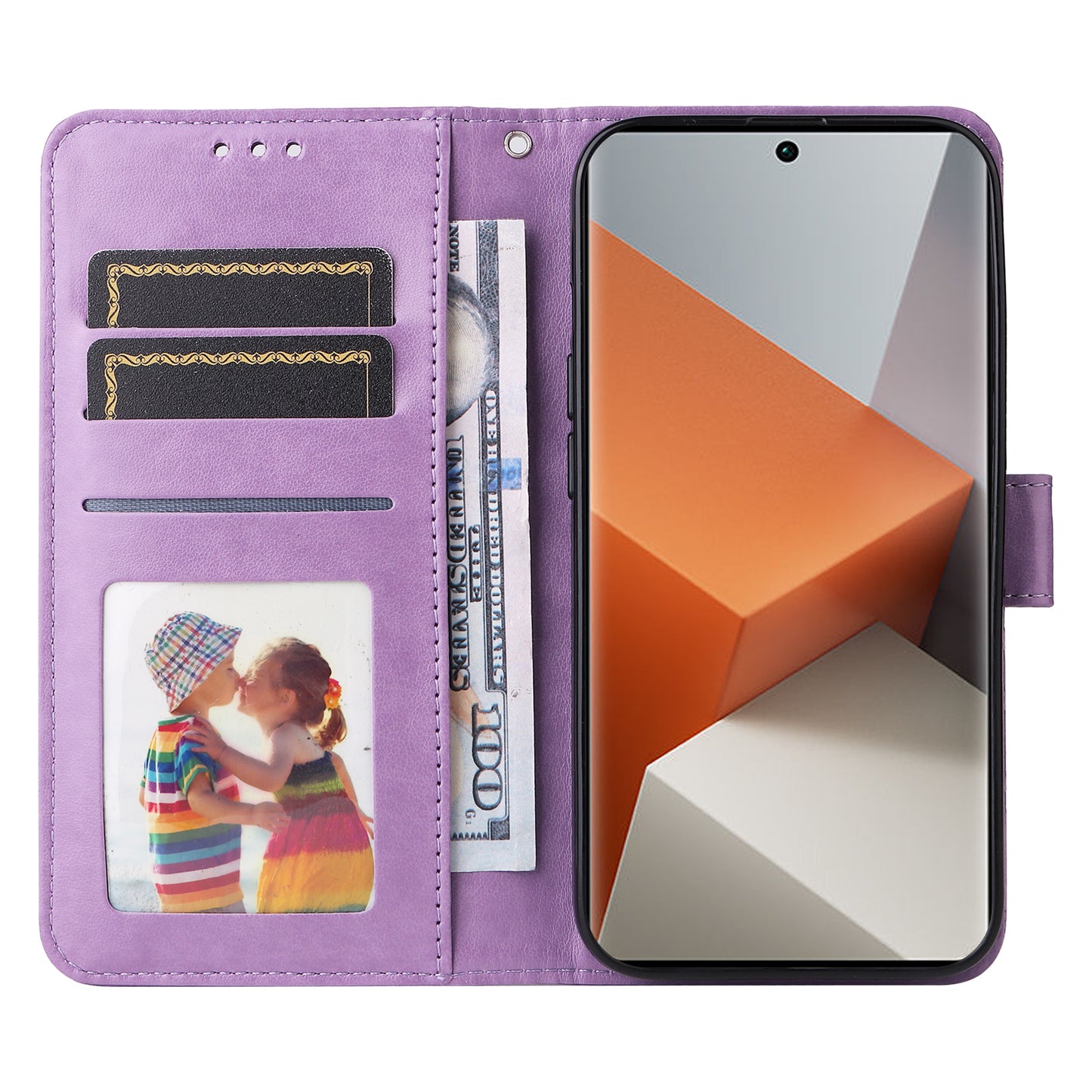For Xiaomi Redmi Note 13 Pro+ 5G Leather Case Wallet Cover Stand with Strap, Sunflower Pattern - Purple