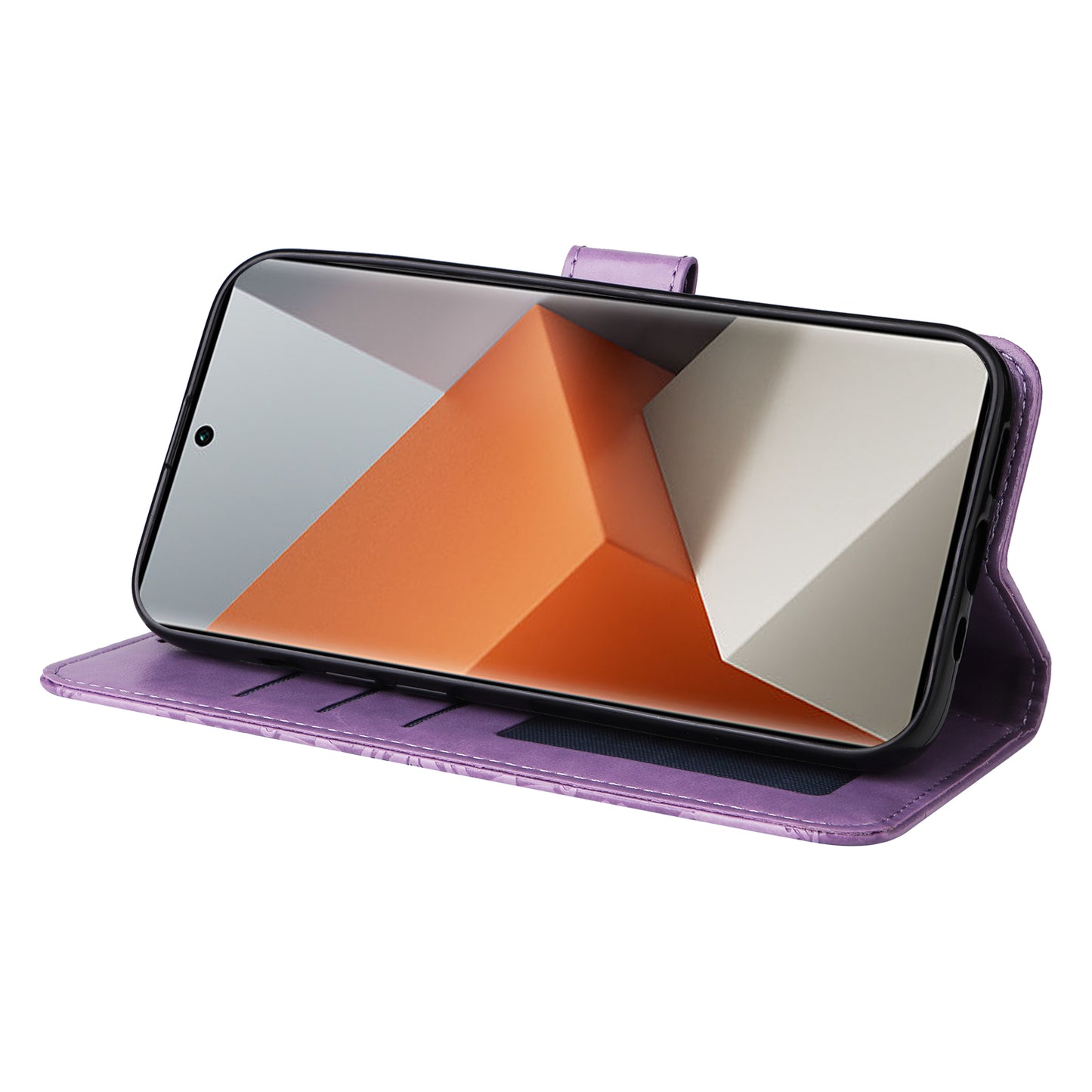 For Xiaomi Redmi Note 13 Pro+ 5G Leather Case Wallet Cover Stand with Strap, Sunflower Pattern - Purple
