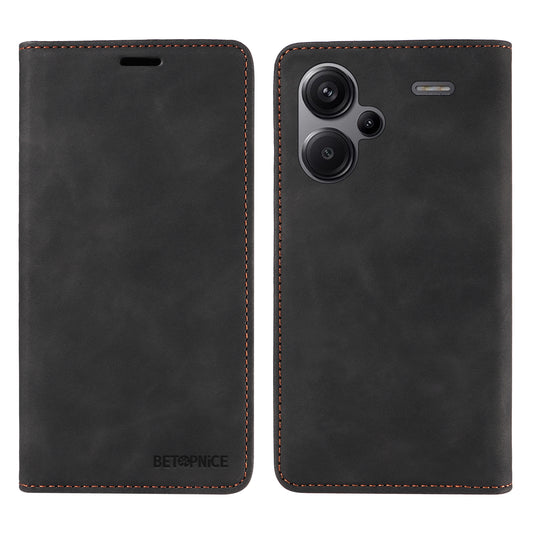 BETOPNICE 003 for Xiaomi Redmi Note 13 Pro+ 5G Wallet Case RFID Blocking Leather Cover - Black