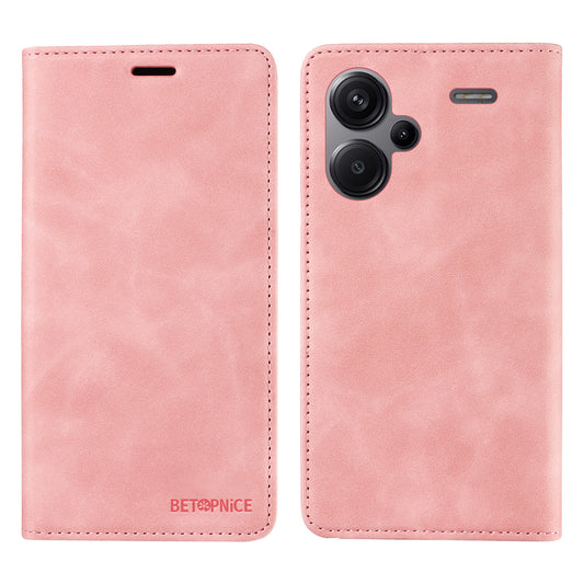 BETOPNICE 003 for Xiaomi Redmi Note 13 Pro+ 5G Wallet Case RFID Blocking Leather Cover - Pink