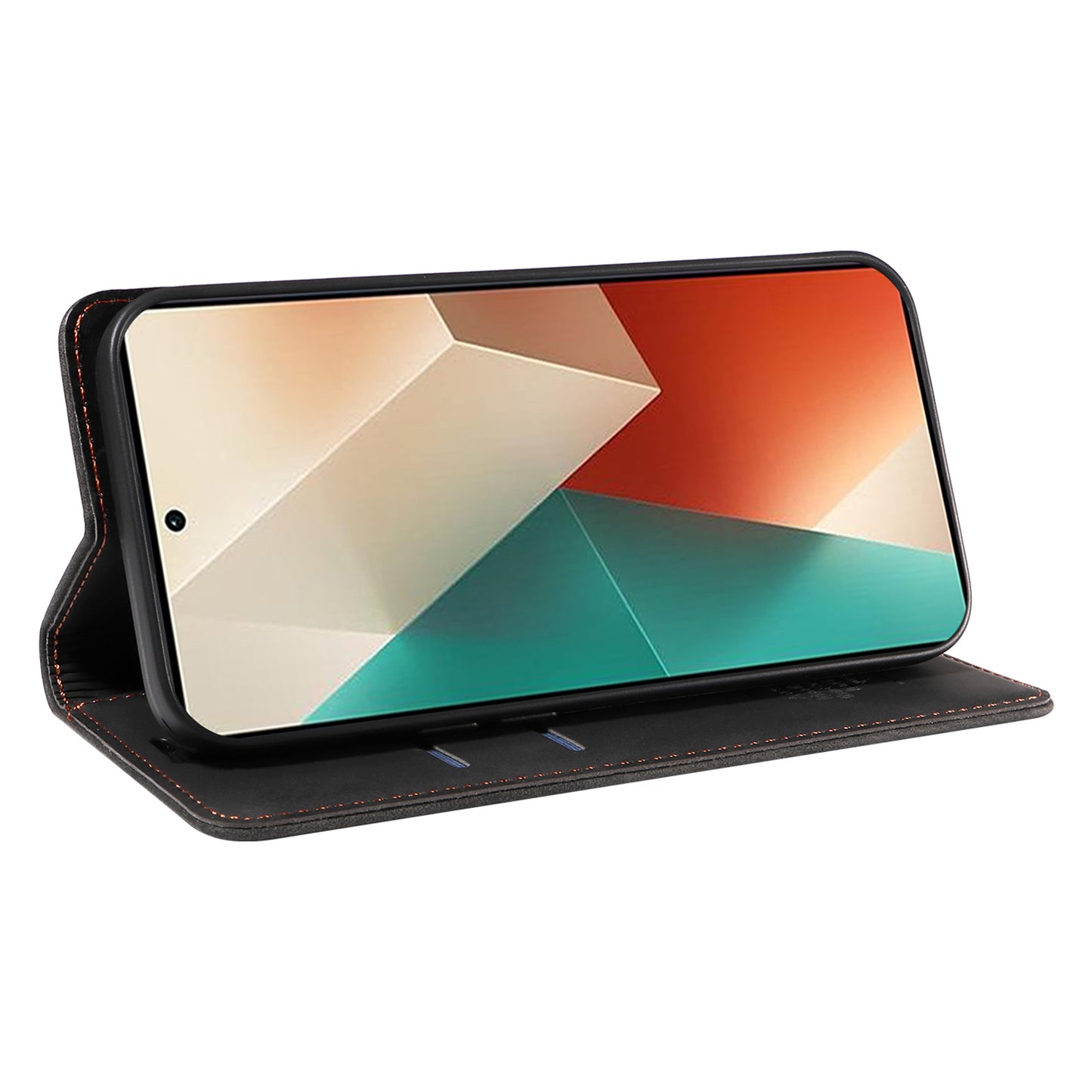 BETOPNICE 003 for Xiaomi Redmi Note 13 5G Leather Case RFID Blocking Stand Wallet - Black