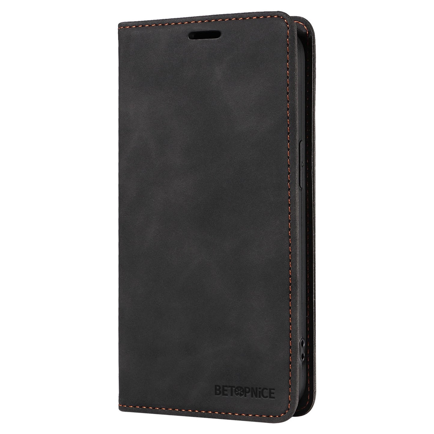 BETOPNICE 003 for Xiaomi Redmi Note 13 5G Leather Case RFID Blocking Stand Wallet - Black