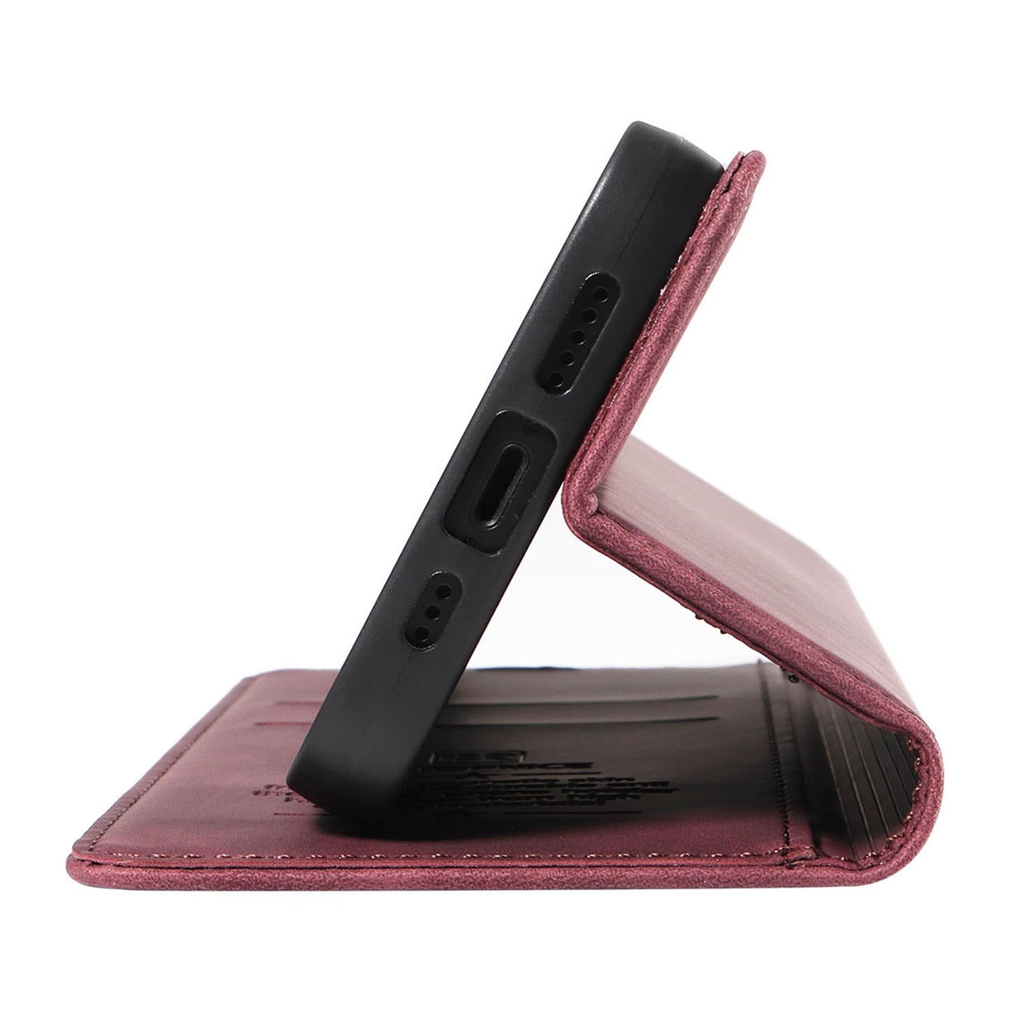 BETOPNICE 003 for Xiaomi Redmi Note 13 5G Leather Case RFID Blocking Stand Wallet - Red