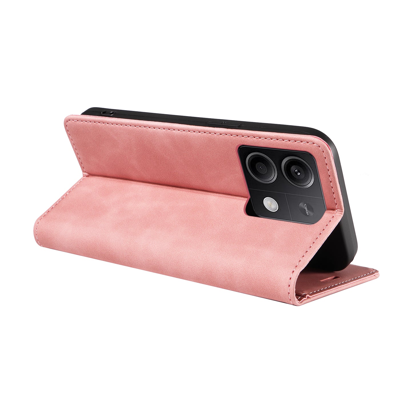 BETOPNICE 003 for Xiaomi Redmi Note 13 5G Leather Case RFID Blocking Stand Wallet - Pink