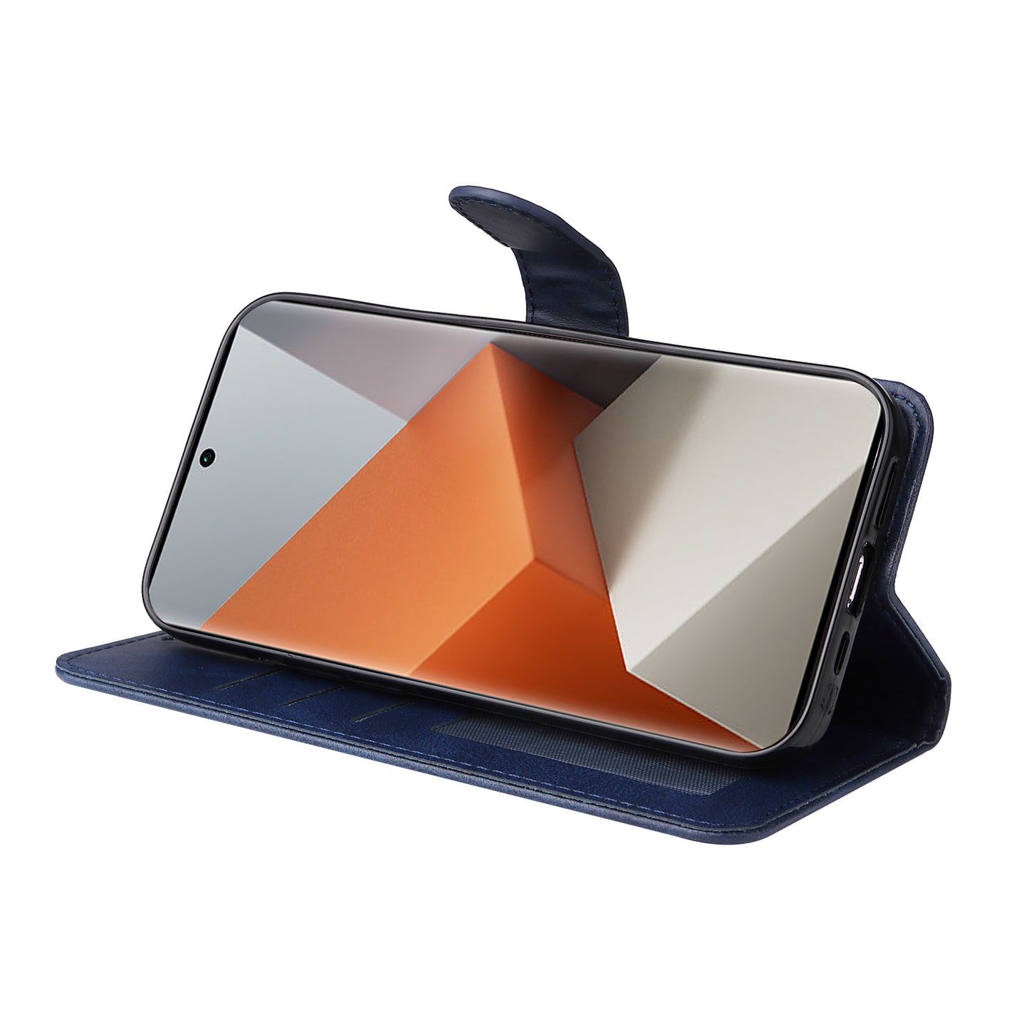 For Xiaomi Redmi Note 13 Pro+ 5G Leather Case Stand Cover Card Holder with Strap - Blue