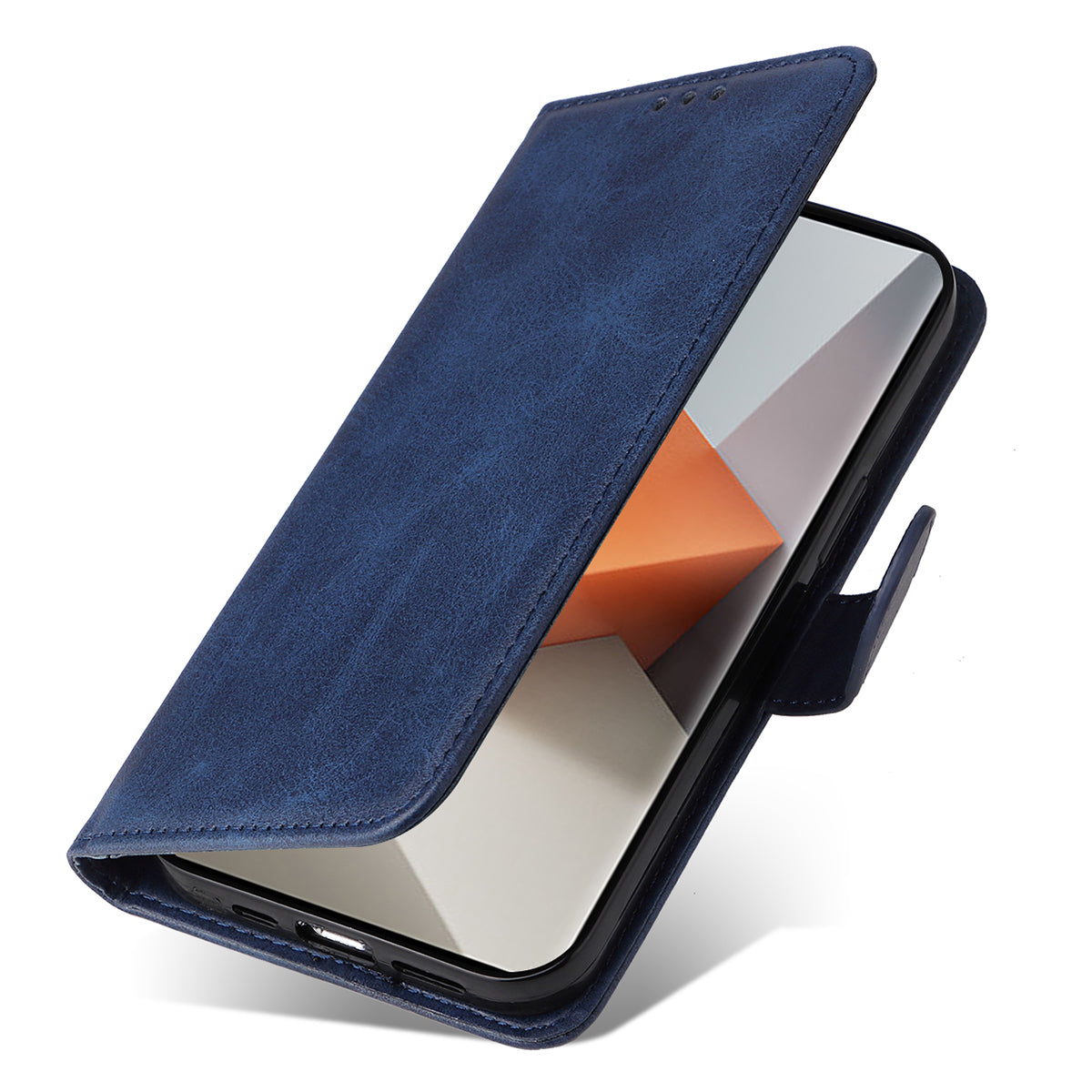 For Xiaomi Redmi Note 13 Pro+ 5G Leather Case Stand Cover Card Holder with Strap - Blue
