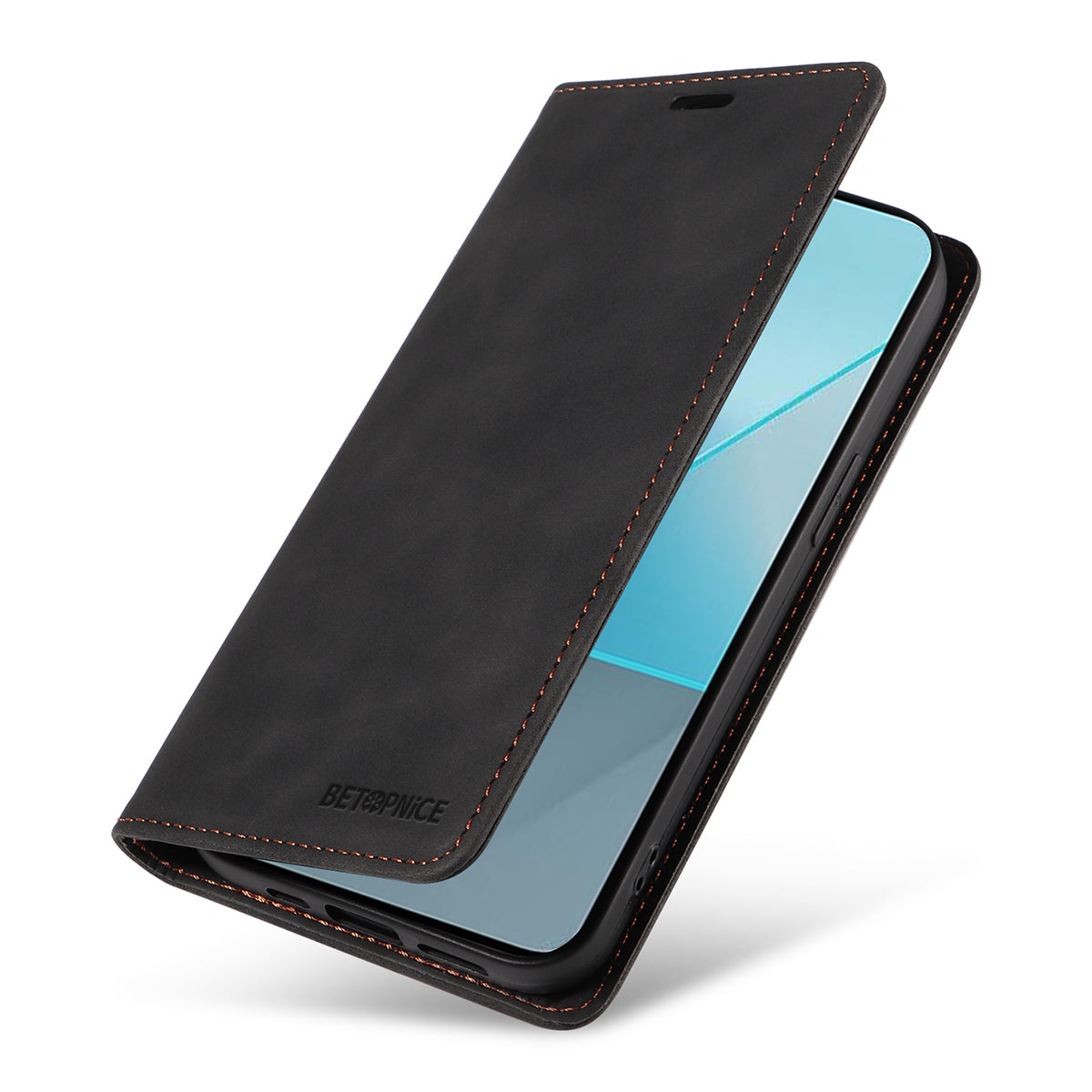 BETOPNICE 003 for Xiaomi Redmi Note 13 Pro 5G Case RFID Blocking Leather Cover with Card Holder - Black