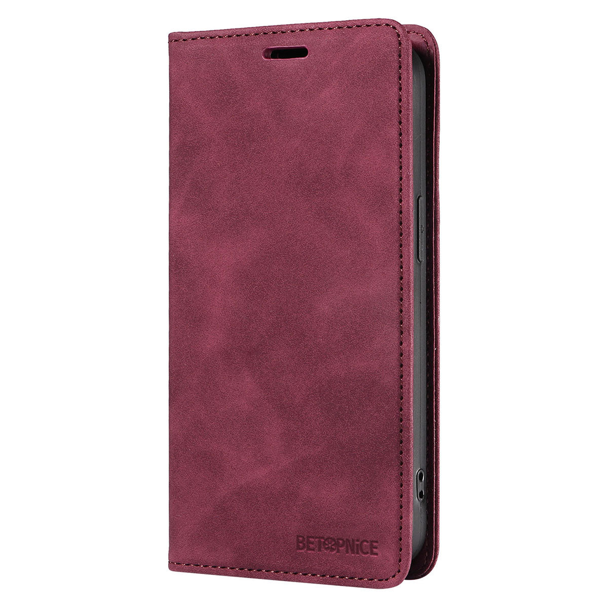 BETOPNICE 003 for Xiaomi Redmi Note 13 Pro 5G Case RFID Blocking Leather Cover with Card Holder - Red