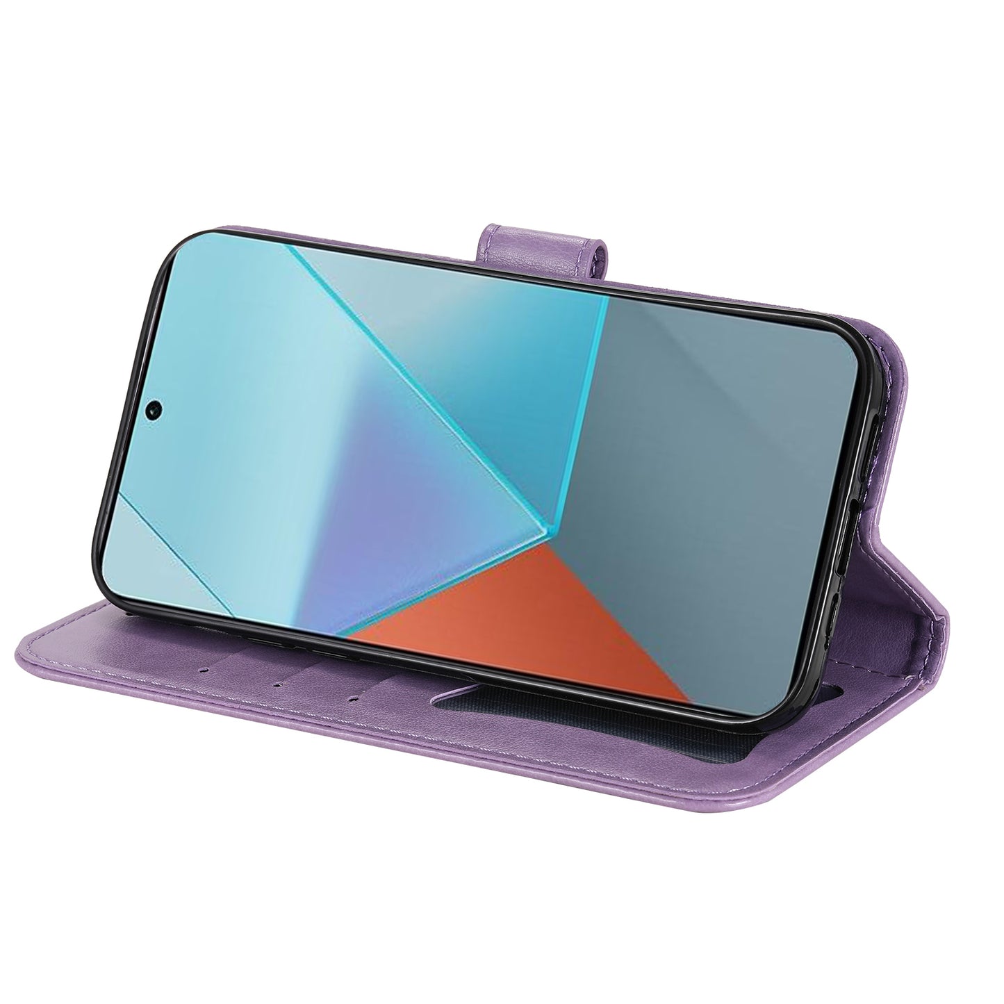 For Xiaomi Redmi Note 13 Pro 5G / Poco X6 5G Wallet Case with Strap Blossoming Flower Leather Stand Cover - Purple