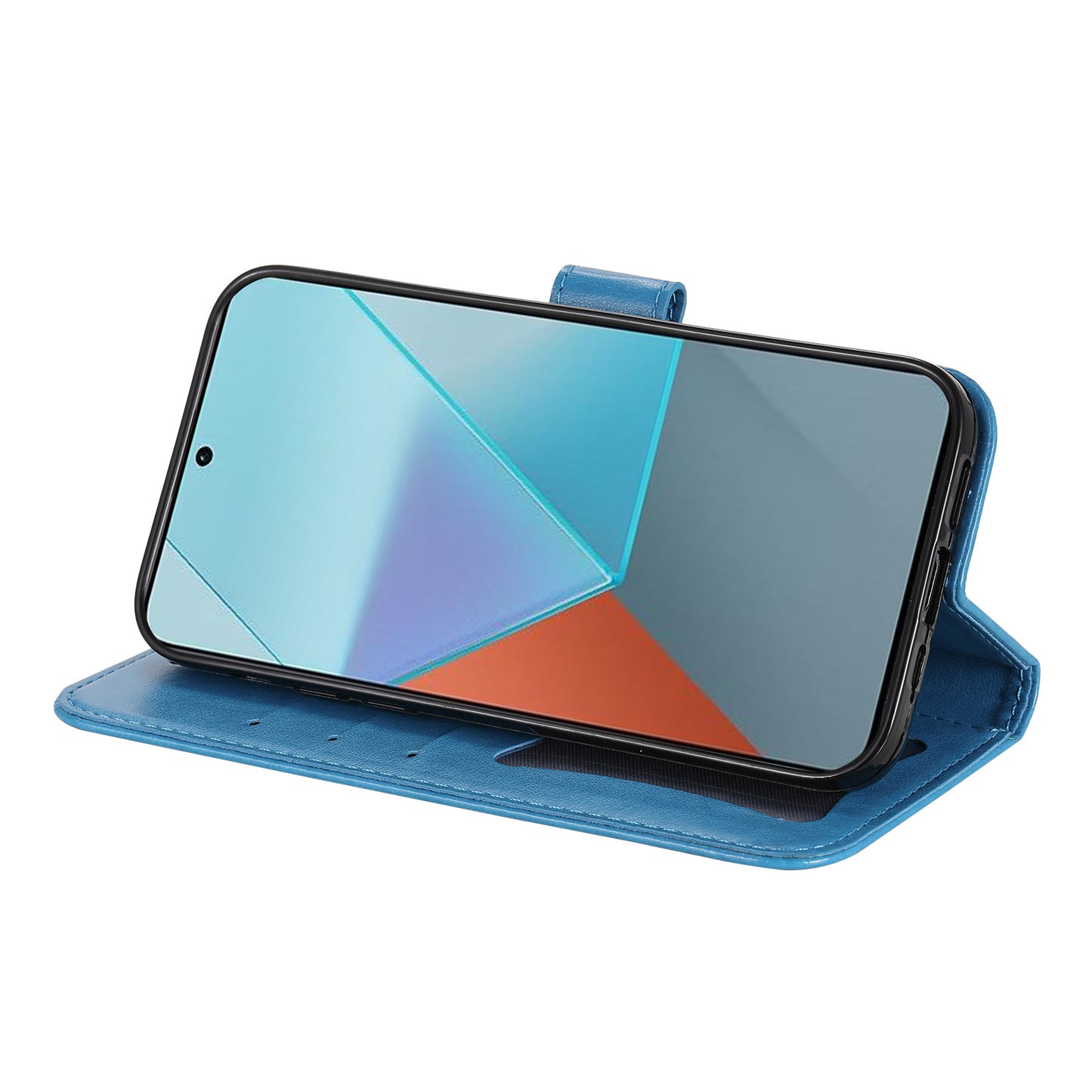For Xiaomi Redmi Note 13 Pro 5G / Poco X6 5G Wallet Case with Strap Blossoming Flower Leather Stand Cover - Blue