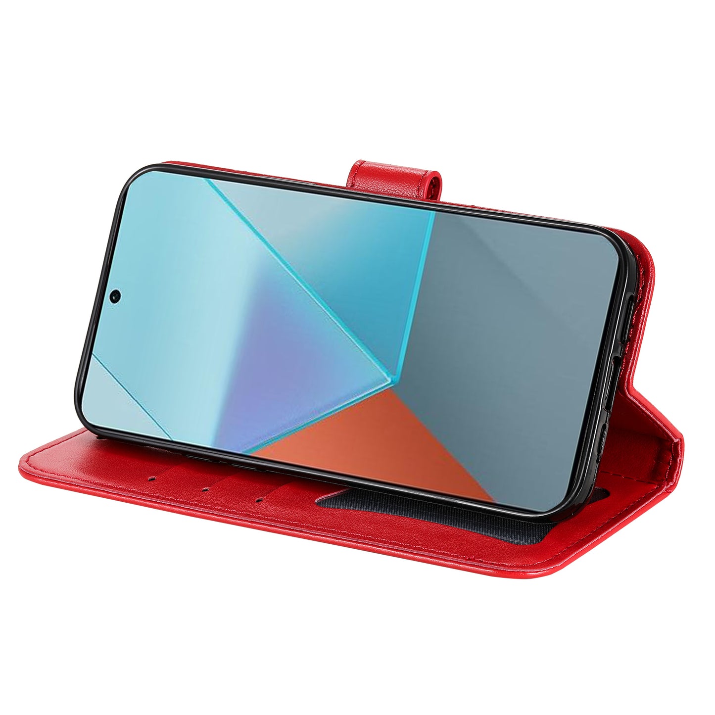 For Xiaomi Redmi Note 13 Pro 5G / Poco X6 5G Wallet Case with Strap Blossoming Flower Leather Stand Cover - Red