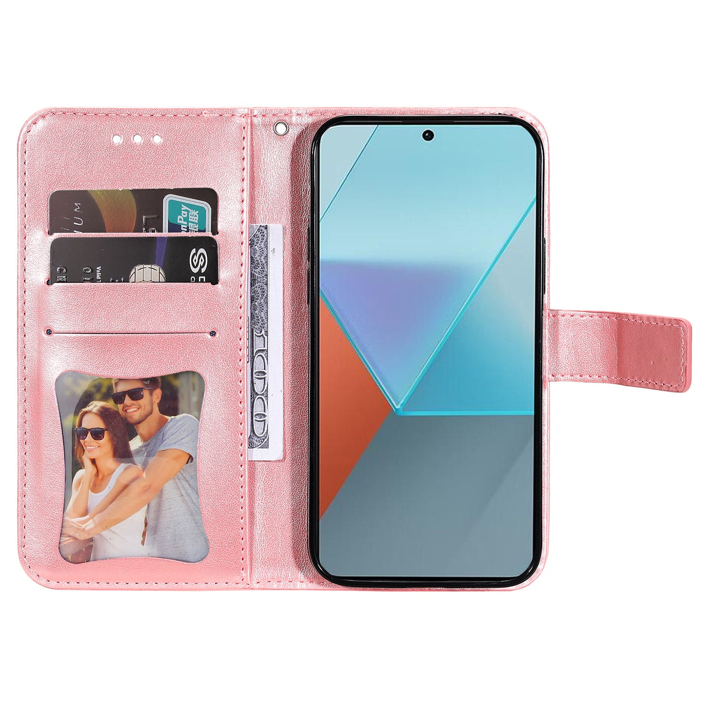 For Xiaomi Redmi Note 13 Pro 5G / Poco X6 5G Wallet Case with Strap Blossoming Flower Leather Stand Cover - Pink
