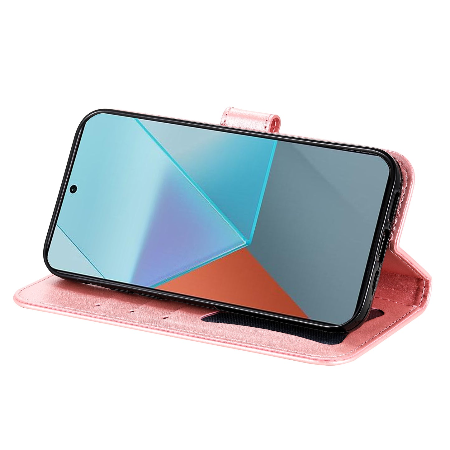 For Xiaomi Redmi Note 13 Pro 5G / Poco X6 5G Wallet Case with Strap Blossoming Flower Leather Stand Cover - Pink
