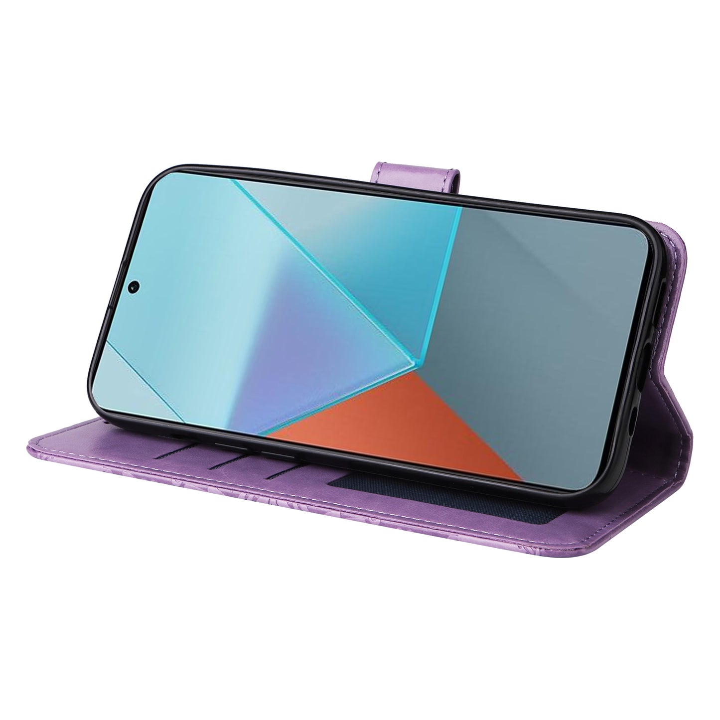 For Xiaomi Redmi Note 13 Pro 5G / Poco X6 5G Wallet Case with Strap Leather Phone Cover Stand - Purple