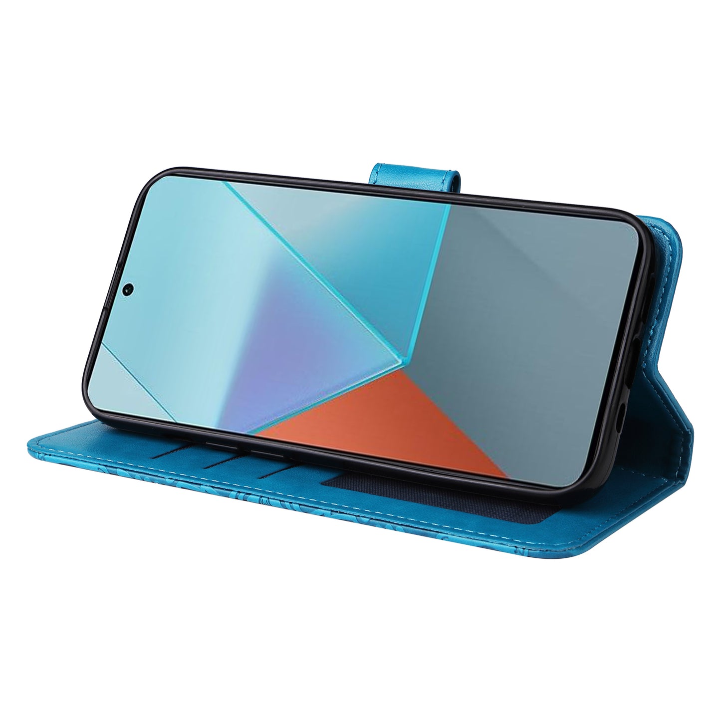 For Xiaomi Redmi Note 13 Pro 5G / Poco X6 5G Wallet Case with Strap Leather Phone Cover Stand - Blue