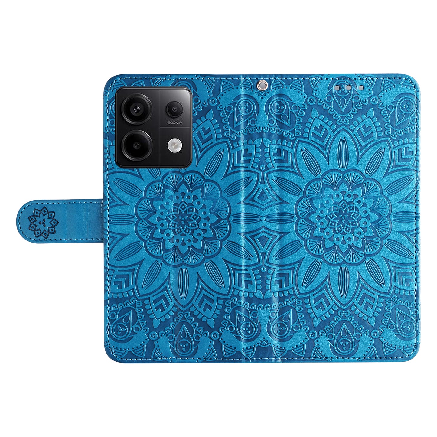 For Xiaomi Redmi Note 13 Pro 5G / Poco X6 5G Wallet Case with Strap Leather Phone Cover Stand - Blue