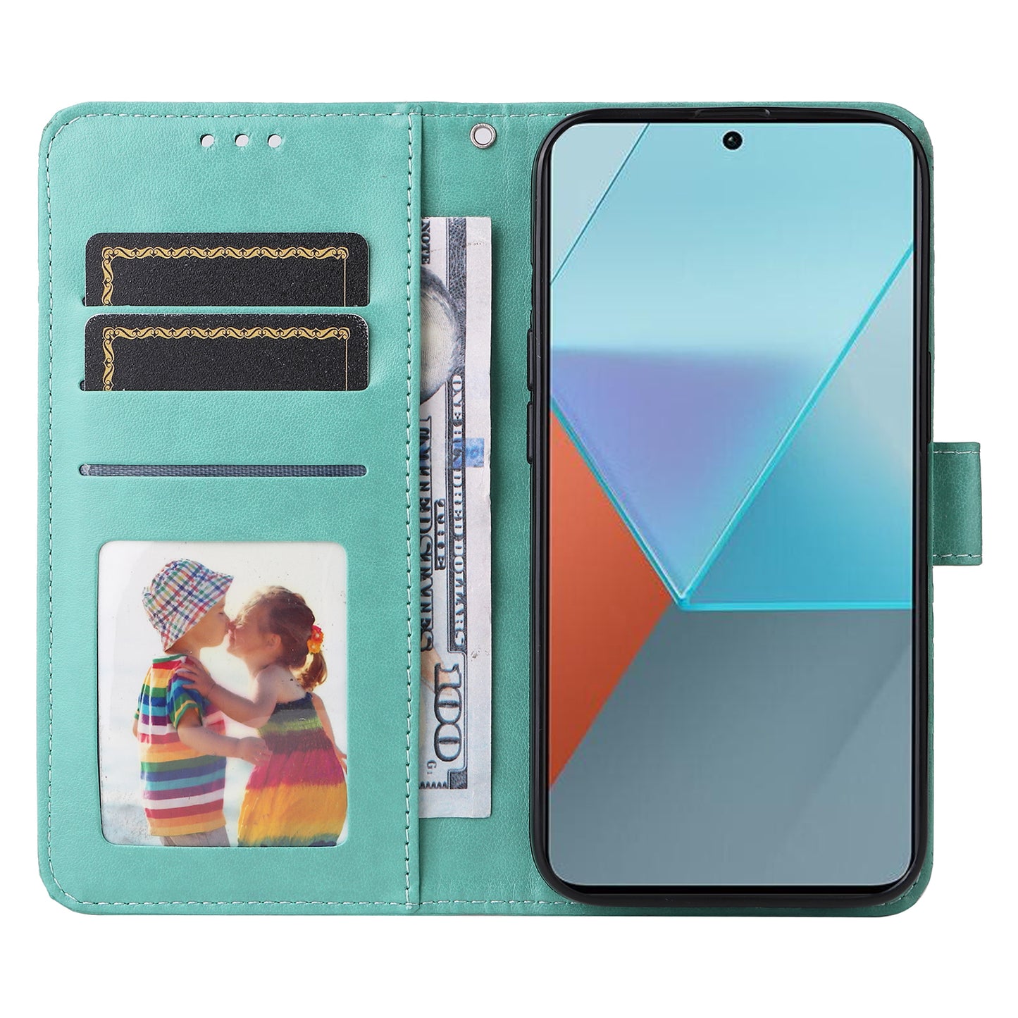 For Xiaomi Redmi Note 13 Pro 5G / Poco X6 5G Wallet Case with Strap Leather Phone Cover Stand - Green