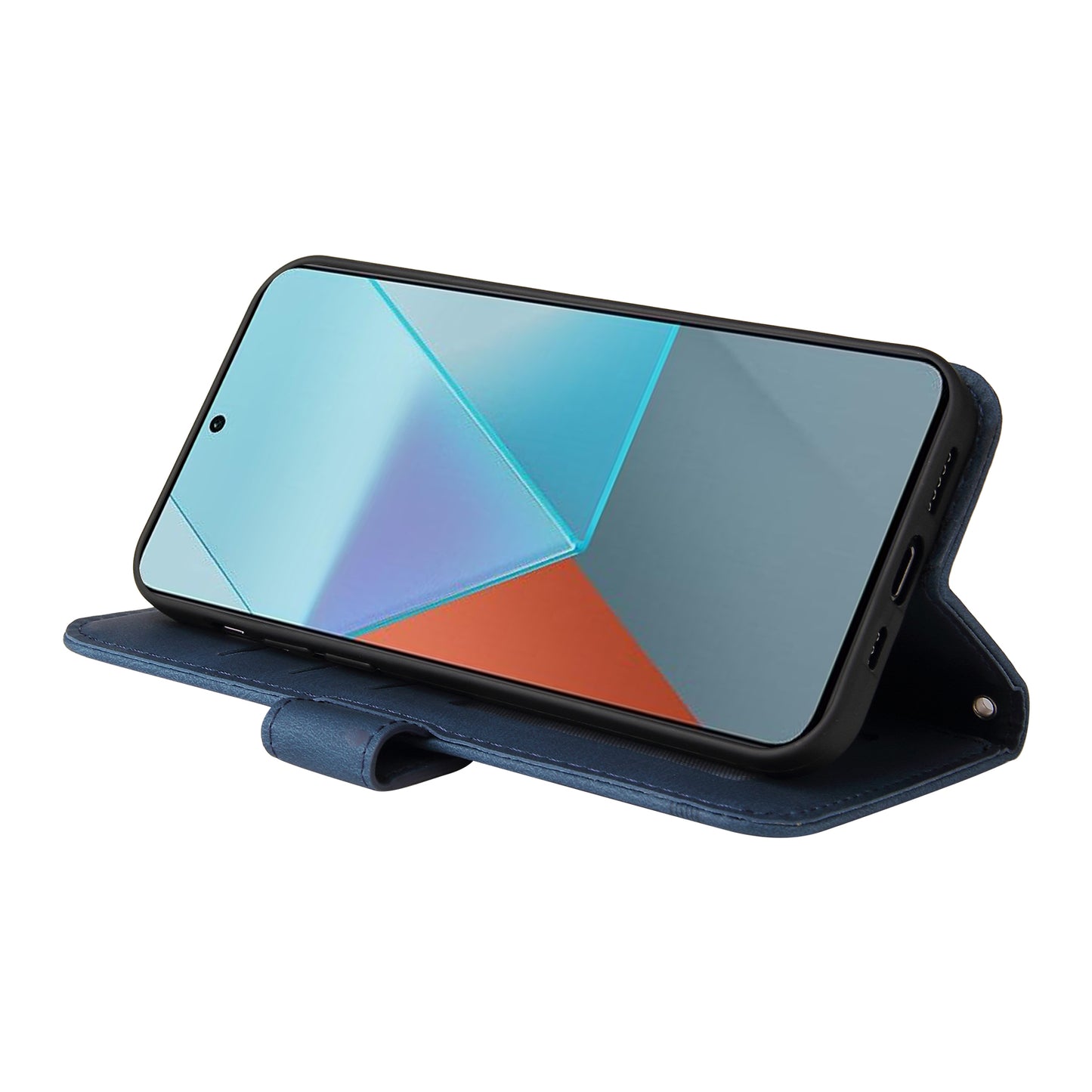 For Xiaomi Redmi Note 13 Pro 5G / Poco X6 5G Leather Case with Strap Phone Wallet Stand Cover - Blue