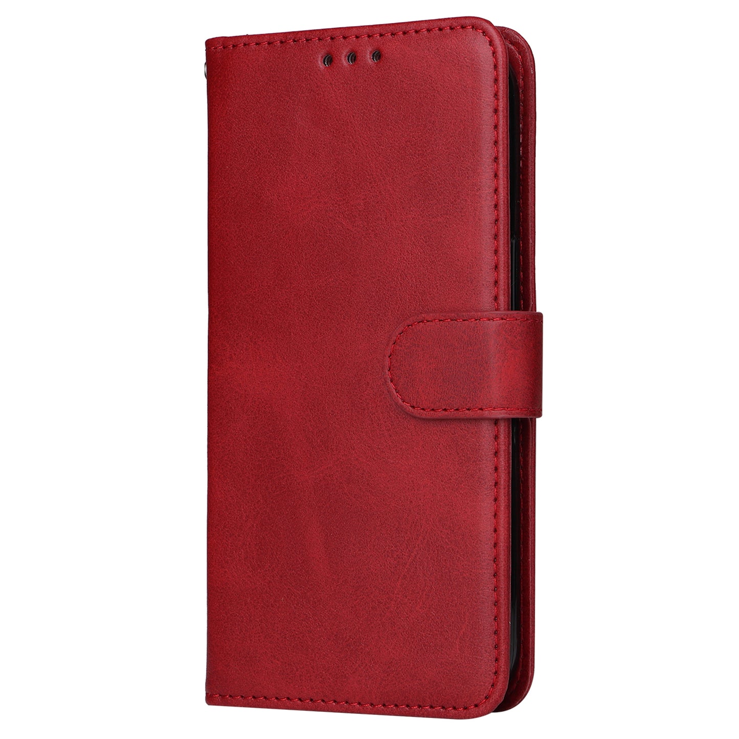For Xiaomi Redmi Note 13 5G Case Stand Leather Phone Cover Wallet with Strap - Red