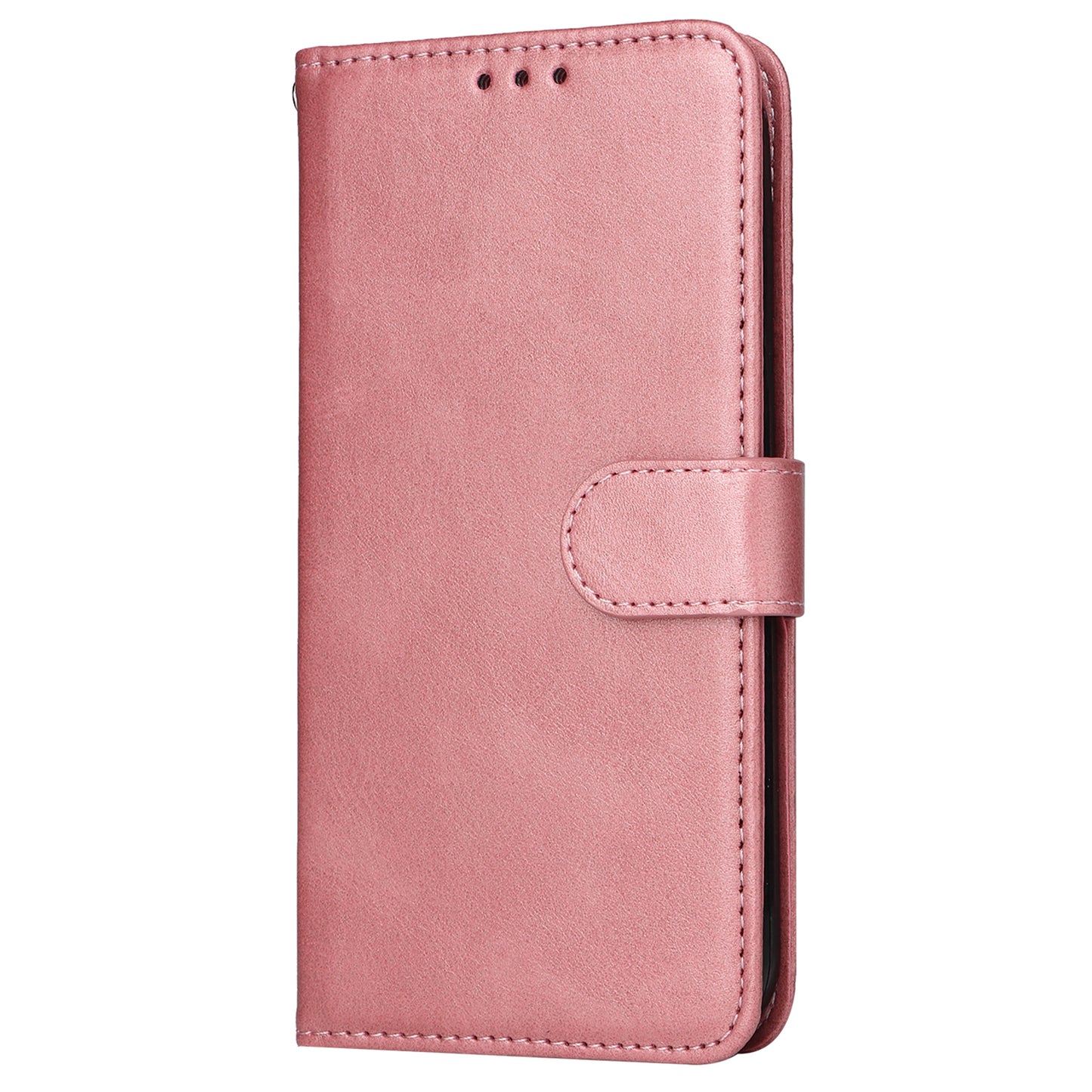 For Xiaomi Redmi Note 13 5G Case Stand Leather Phone Cover Wallet with Strap - Pink