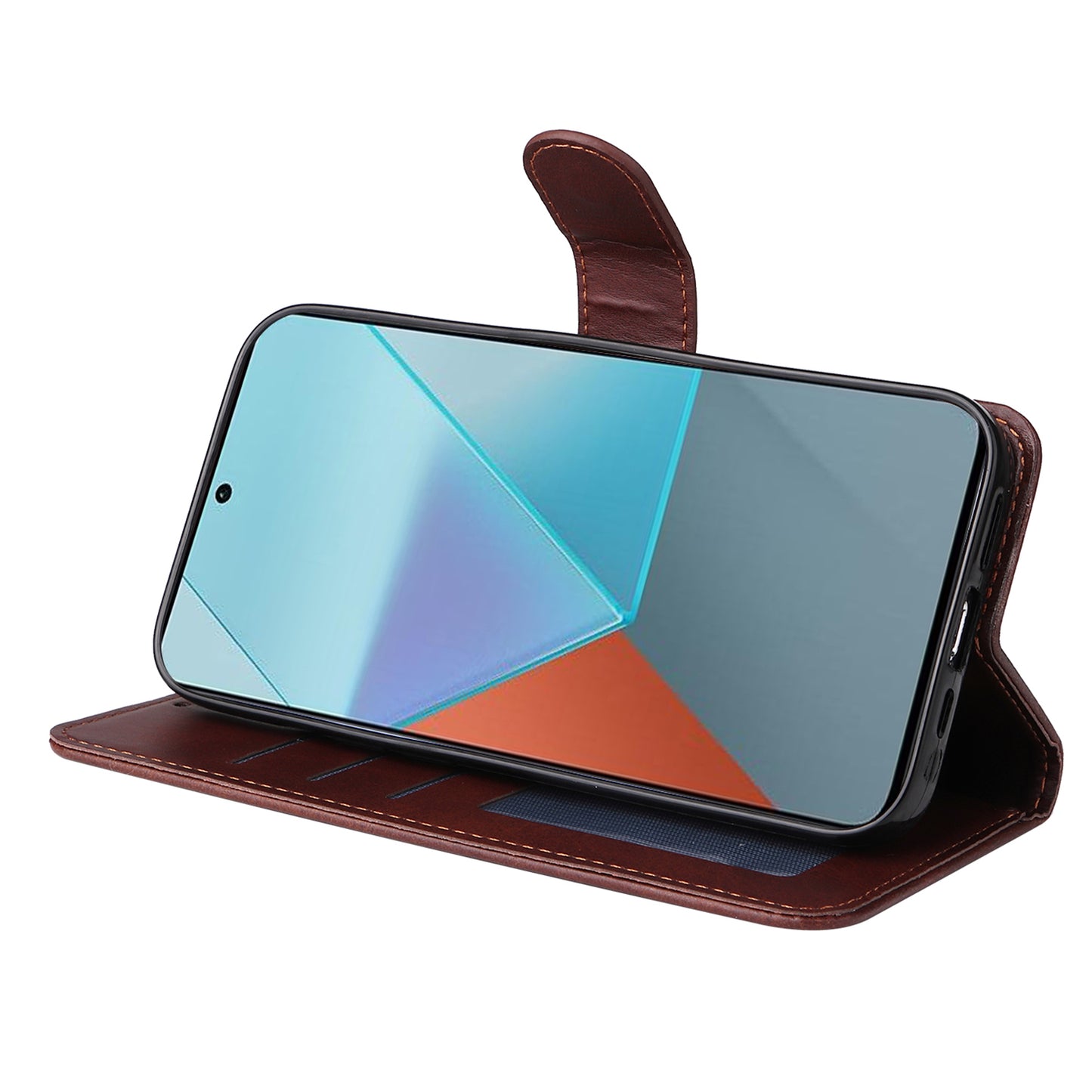 For Xiaomi Redmi Note 13 Pro 5G / Poco X6 5G Case with Strap Leather Phone Cover Wallet Stand - Brown