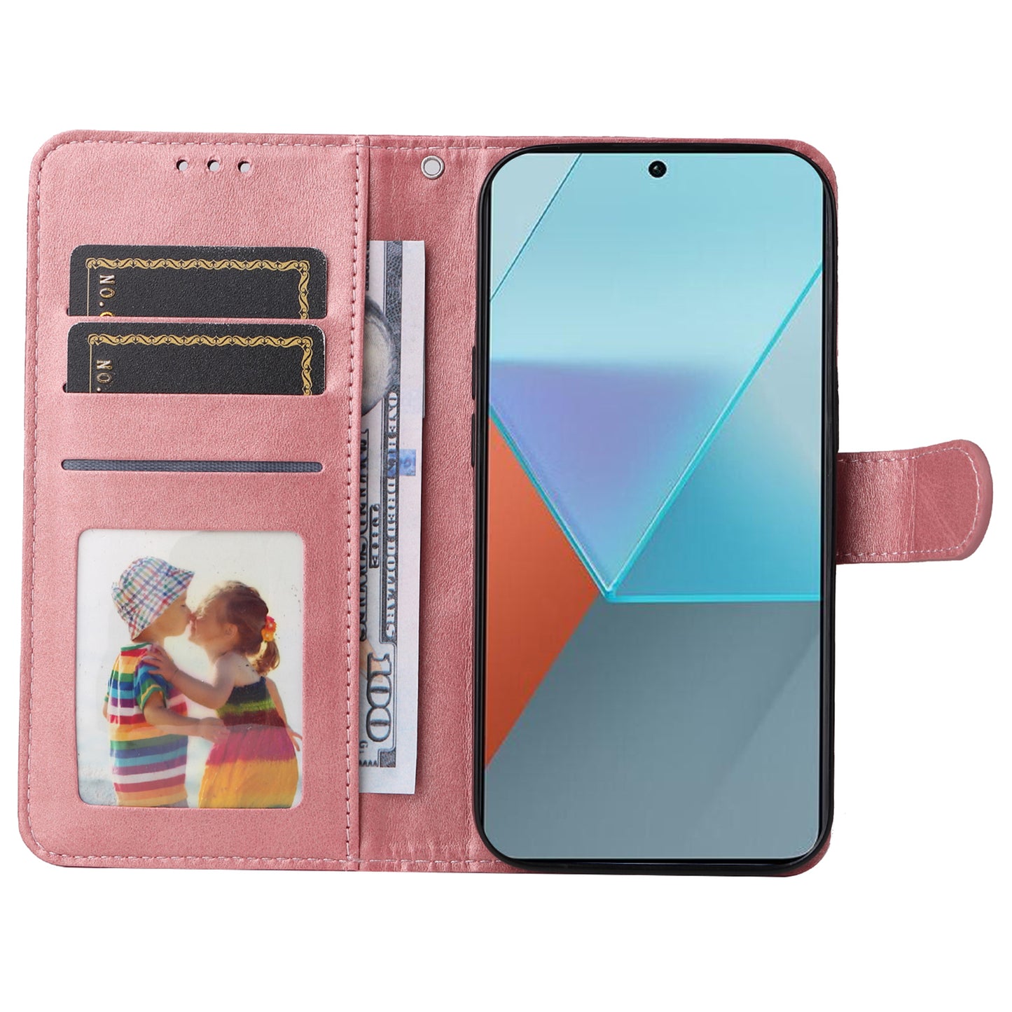 For Xiaomi Redmi Note 13 Pro 5G / Poco X6 5G Case with Strap Leather Phone Cover Wallet Stand - Pink