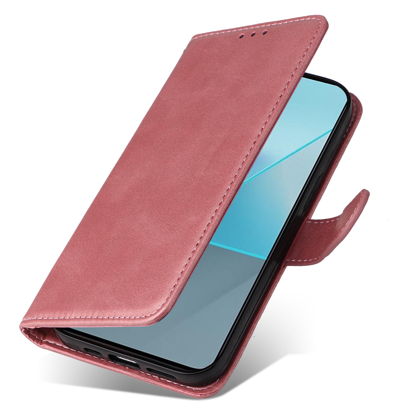 For Xiaomi Redmi Note 13 Pro 5G / Poco X6 5G Case with Strap Leather Phone Cover Wallet Stand - Pink
