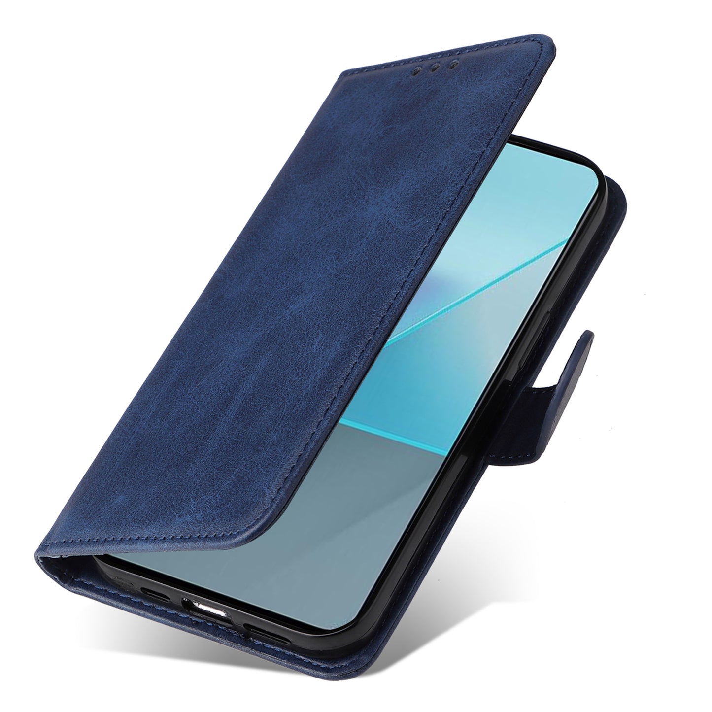 For Xiaomi Redmi Note 13 Pro 5G / Poco X6 5G Case with Strap Leather Phone Cover Wallet Stand - Blue