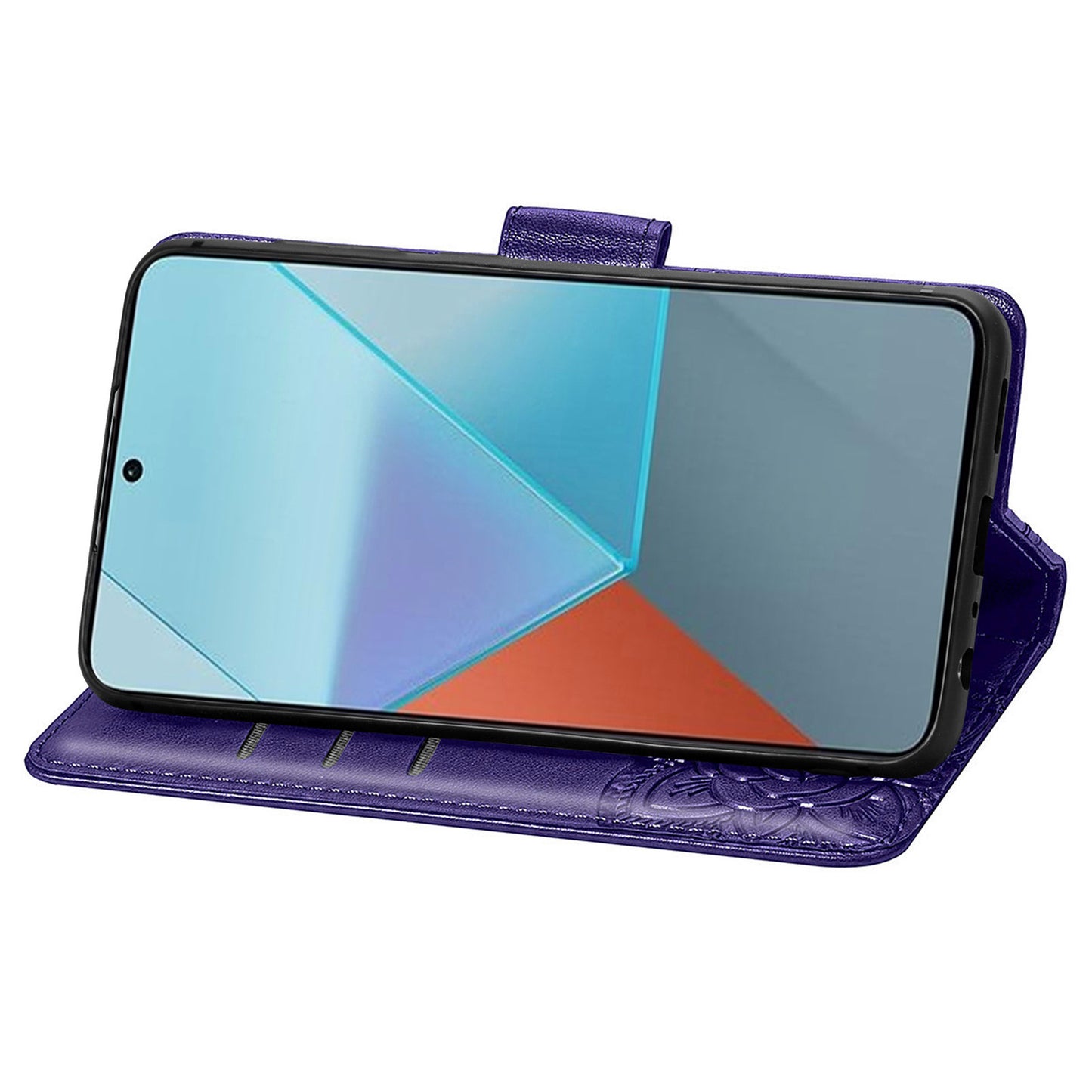For Xiaomi Redmi Note 13 Pro 5G / Poco X6 5G Case Wallet with Card Holder Butterfly Pattern PU Leather Phone Cover - Dark Purple