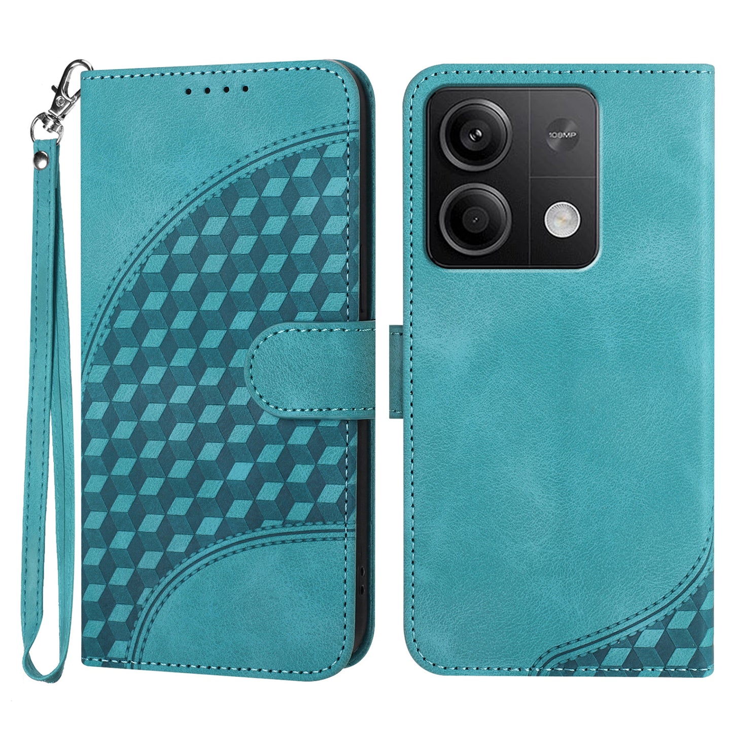 YX0060 For Xiaomi Redmi Note 13 5G Leather Case Wallet Anti-drop Phone Cover - Baby Blue