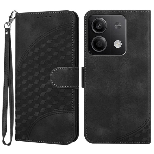 YX0060 For Xiaomi Redmi Note 13 5G Leather Case Wallet Anti-drop Phone Cover - Black