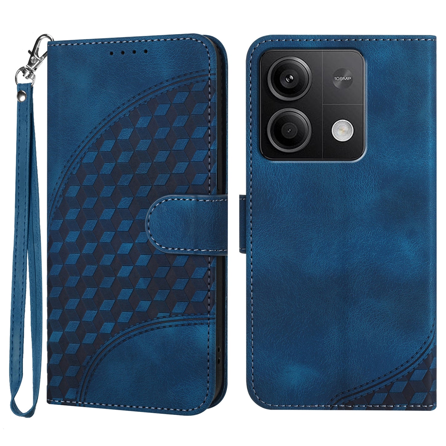 YX0060 For Xiaomi Redmi Note 13 5G Leather Case Wallet Anti-drop Phone Cover - Sapphire