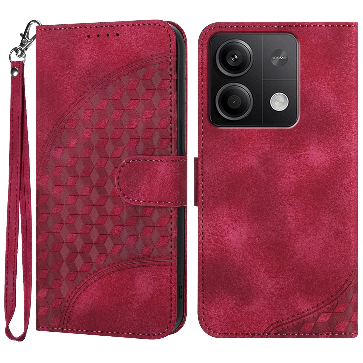YX0060 For Xiaomi Redmi Note 13 5G Leather Case Wallet Anti-drop Phone Cover - Rose