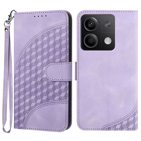 YX0060 For Xiaomi Redmi Note 13 5G Leather Case Wallet Anti-drop Phone Cover - Purple