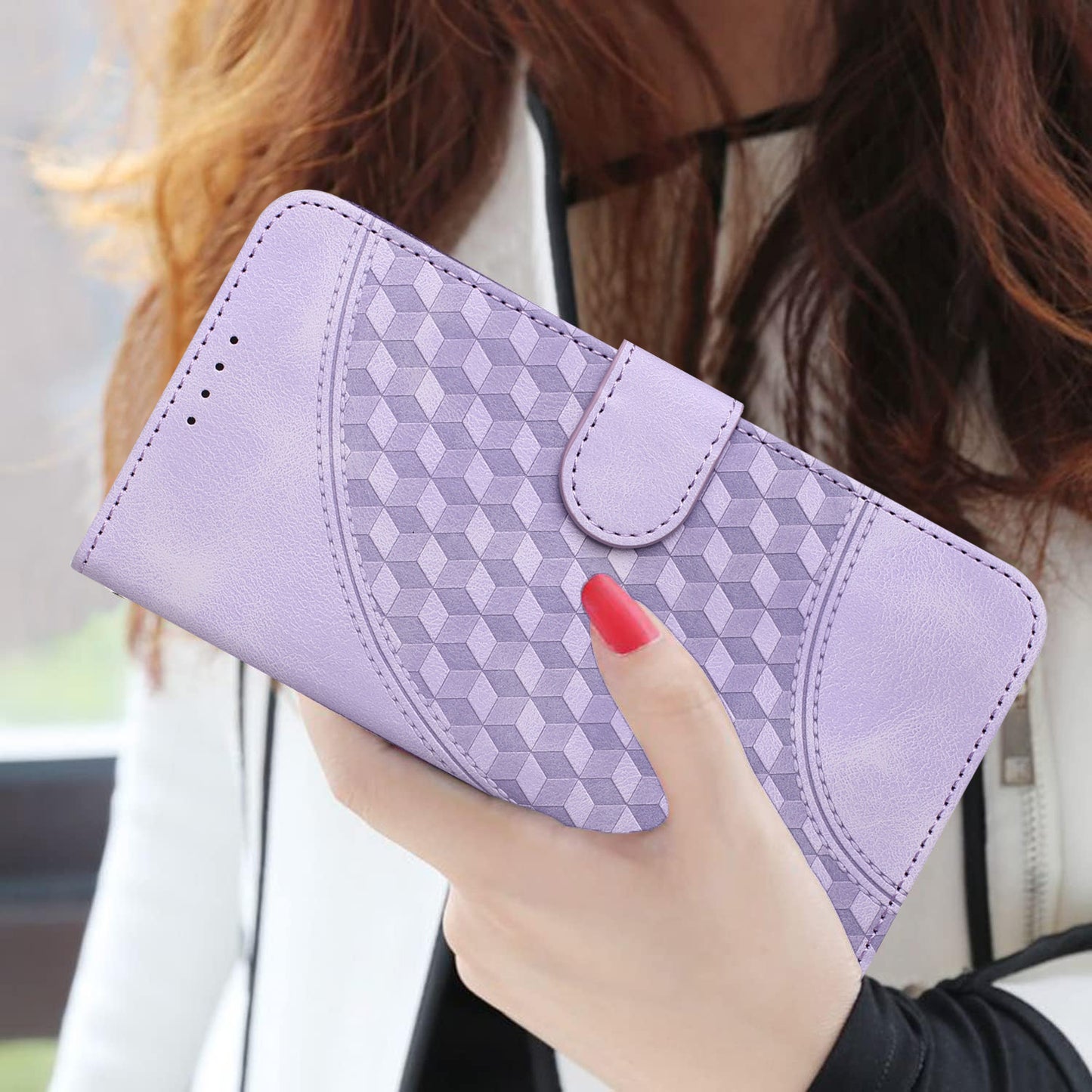 YX0060 For Xiaomi Redmi Note 13 5G Leather Case Wallet Anti-drop Phone Cover - Purple