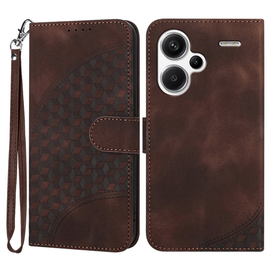 YX0060 For Xiaomi Redmi Note 13 Pro+ 5G Leather Wallet Case Elephant Head Pattern - Coffee