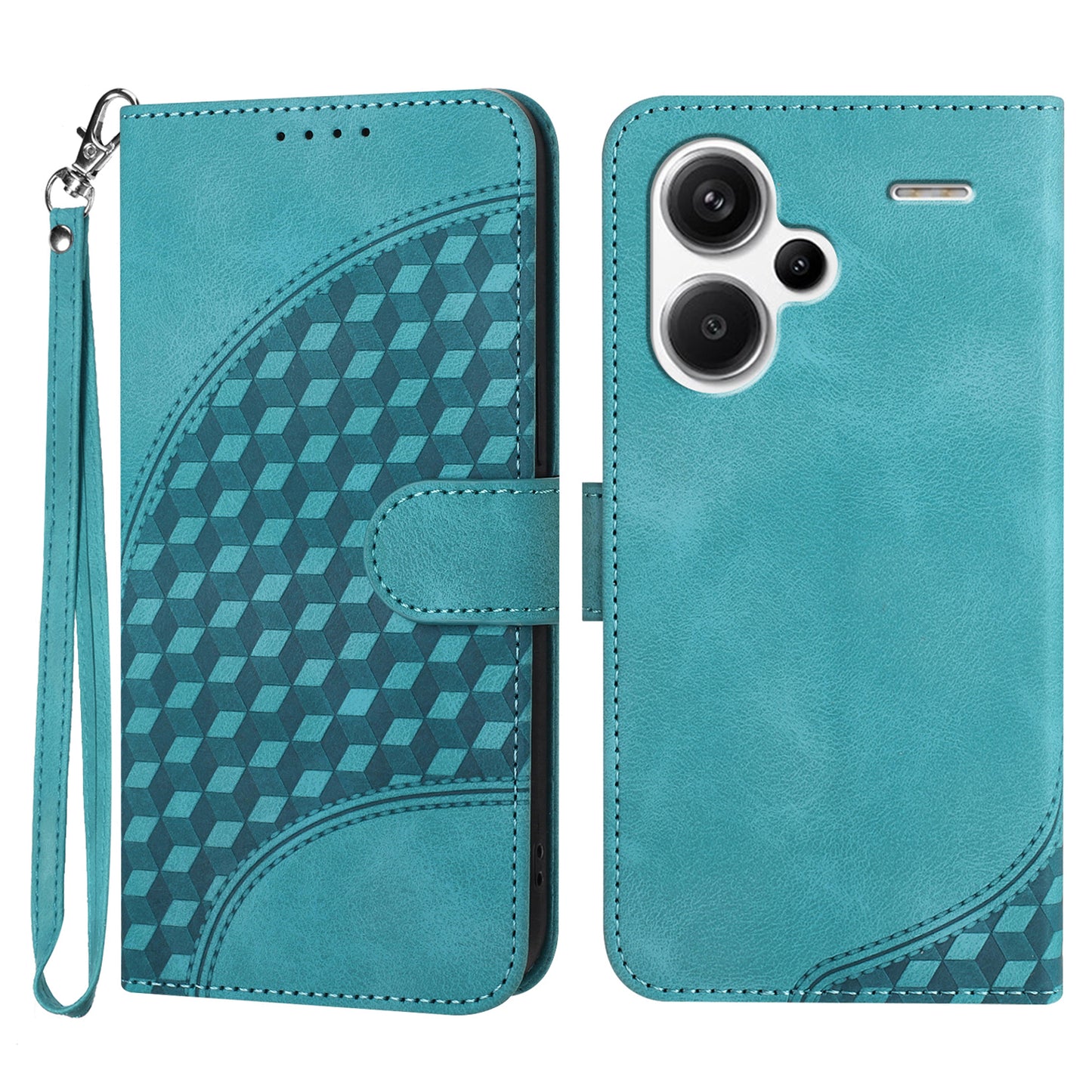 YX0060 For Xiaomi Redmi Note 13 Pro+ 5G Leather Wallet Case Elephant Head Pattern - Baby Blue