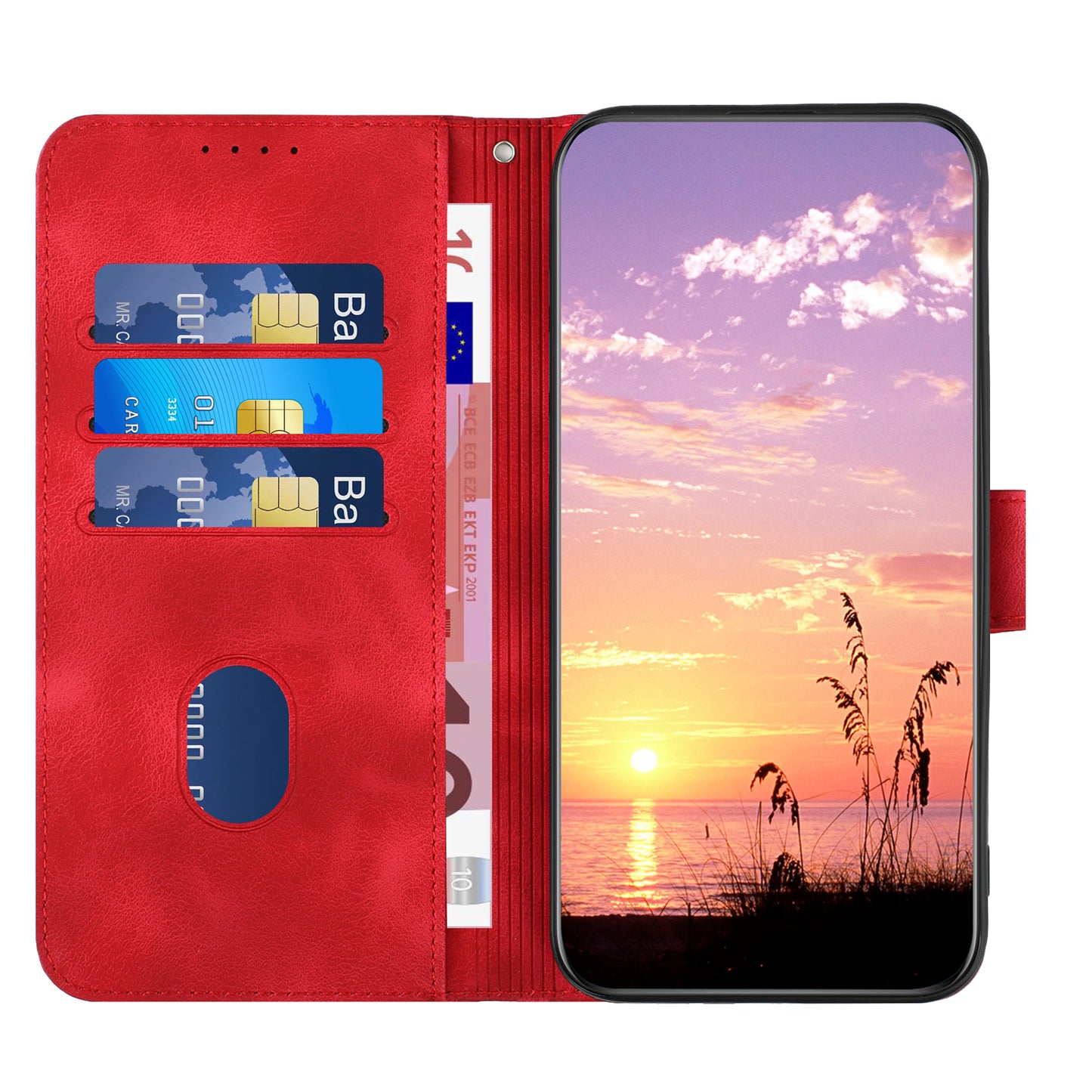 YX0060 For Xiaomi Redmi Note 13 Pro+ 5G Leather Wallet Case Elephant Head Pattern - Red