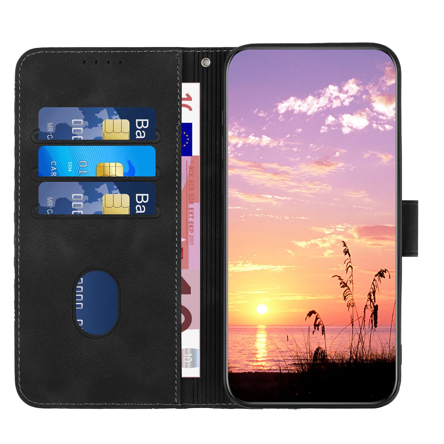 YX0060 For Xiaomi Redmi Note 13 Pro+ 5G Leather Wallet Case Elephant Head Pattern - Black