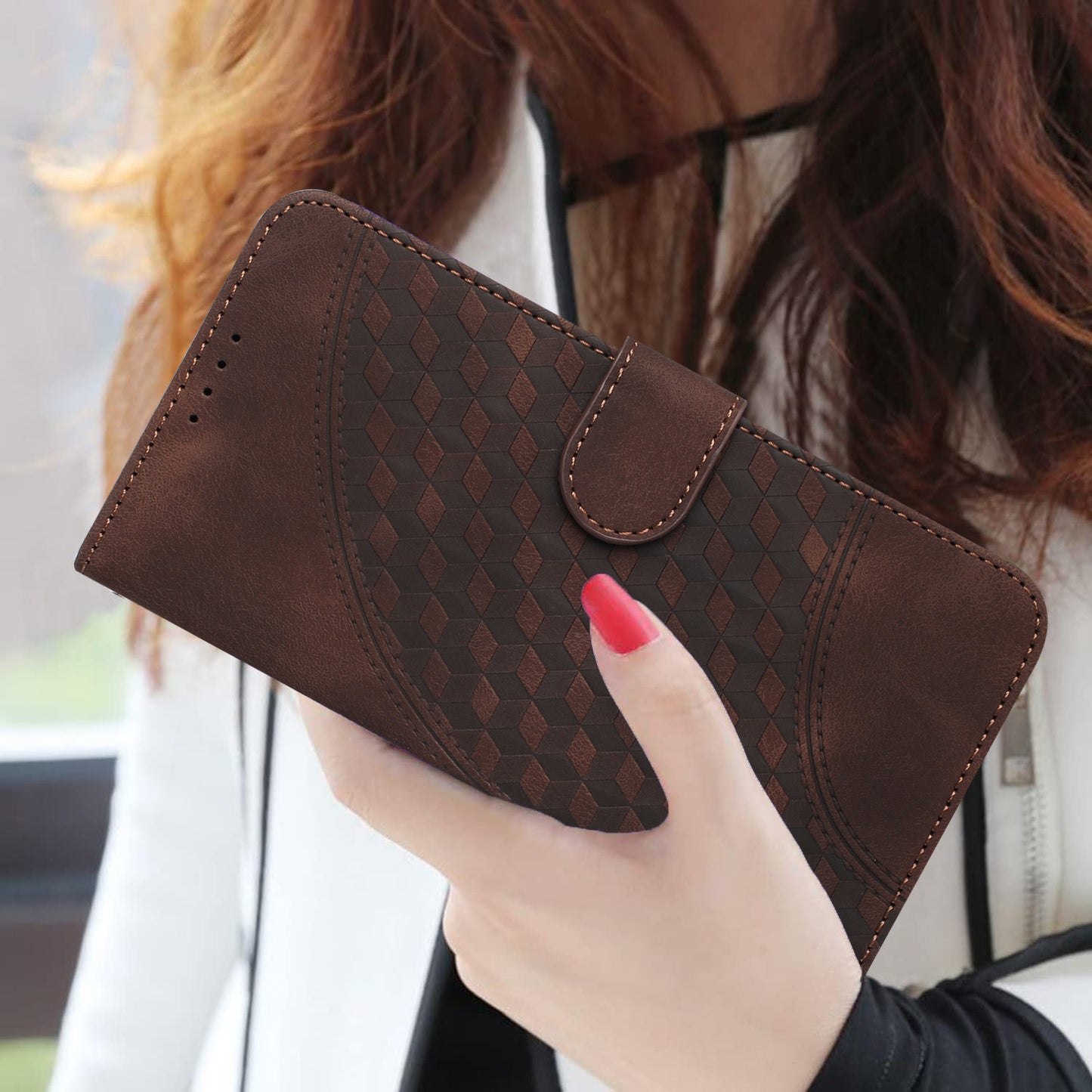 YX0060 For Xiaomi Redmi Note 13 Pro 5G / Poco X6 5G Case Elephant Head Pattern Leather Cover - Coffee